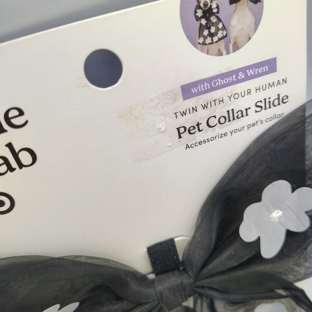 Pet Bow Collar Slide Cuddle Collab Black Sheer White Flowers Lot of 3 Dog Cat - Picture 11 of 12